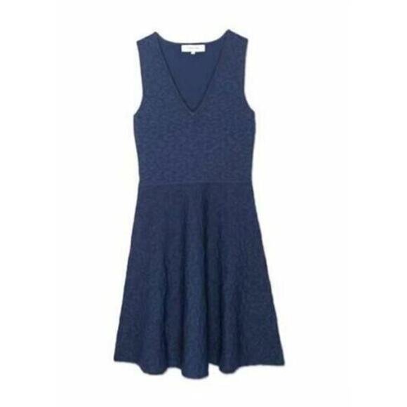 John + Jenn Women's V-Neck Fit & Flare Malory Dress Navy Blue XSmall MSRP $158 - Picture 4 of 5
